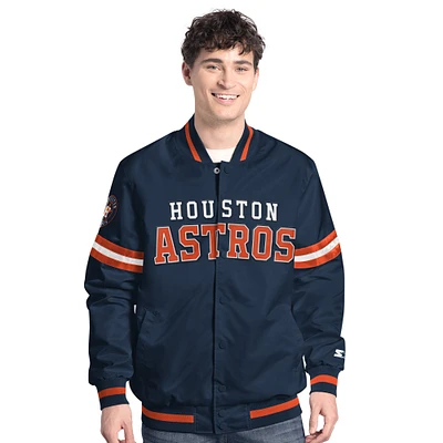 Men's Starter Navy Houston Astros Scout Full-Snap Varsity Jacket