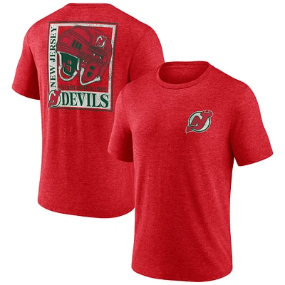 Men's Red New Jersey Devils Earnest Will Tri-Blend T-Shirt