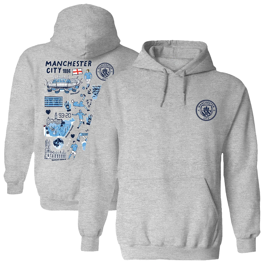 Women's Vive La Fete Gray Manchester City Impressions Artwork Pullover Hoodie