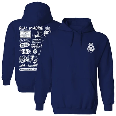 Women's Vive La Fete Navy Real Madrid Impressions Artwork Pullover Hoodie