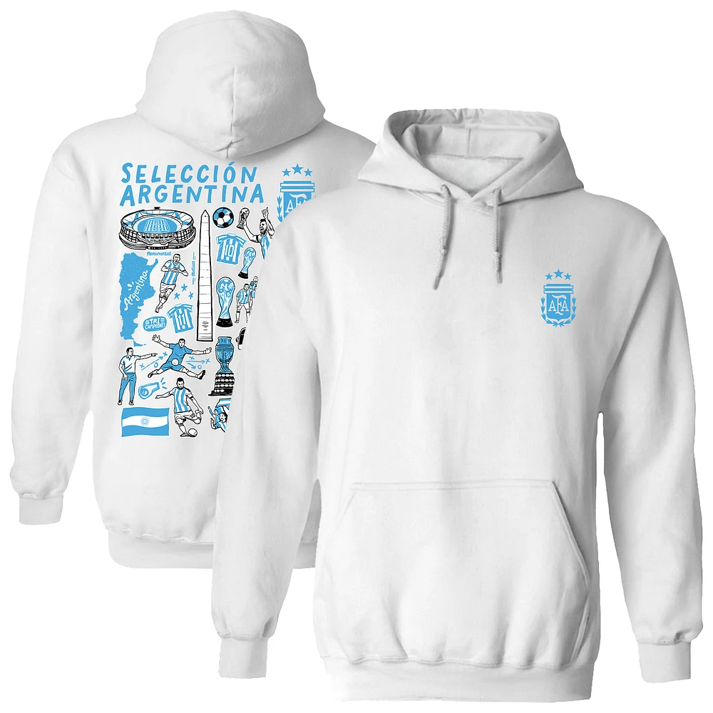 Women's Vive La Fete White Argentina National Team Impressions Artwork Pullover Hoodie
