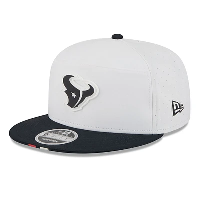 Men's New Era White/Navy Houston Texans 2025 NFL Training Camp Split Panel 9FIFTY Snapback Hat