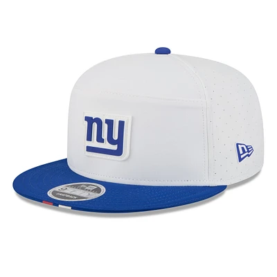 Men's New Era White/Royal New York Giants 2025 NFL Training Camp Split Panel 9FIFTY Snapback Hat