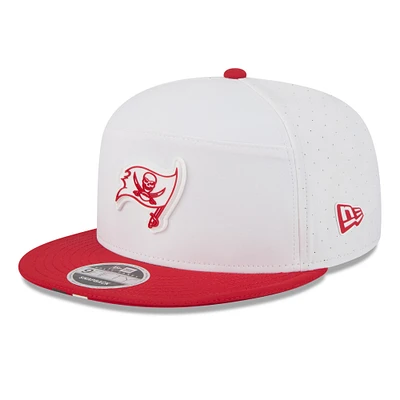 Men's New Era White/Red Tampa Bay Buccaneers 2025 NFL Training Camp Split Panel 9FIFTY Snapback Hat