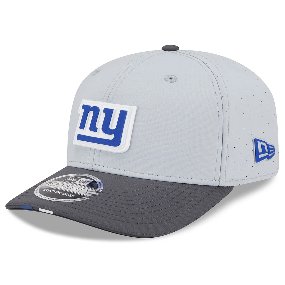 Men's New Era Gray/Graphite New York Giants 2025 NFL Training Camp 9SEVENTY Adjustable Hat