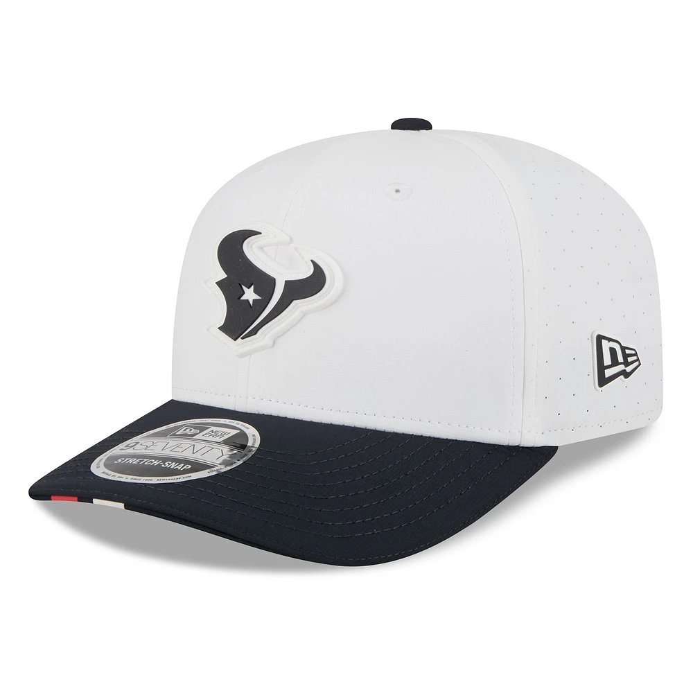 Men's New Era White/Navy Houston Texans 2025 NFL Training Camp 9SEVENTY Adjustable Hat