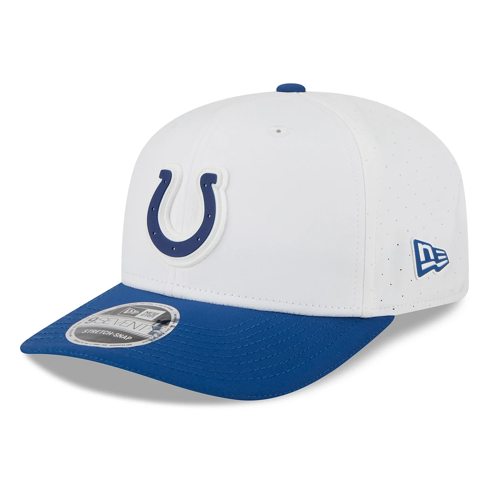 Men's New Era White/Royal Indianapolis Colts 2025 NFL Training Camp 9SEVENTY Adjustable Hat