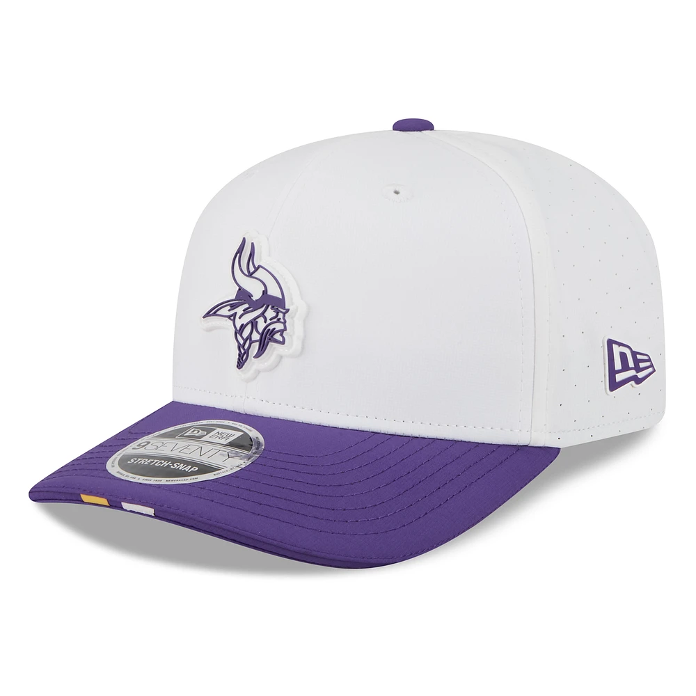 Men's New Era White/Purple Minnesota Vikings 2025 NFL Training Camp 9SEVENTY Adjustable Hat