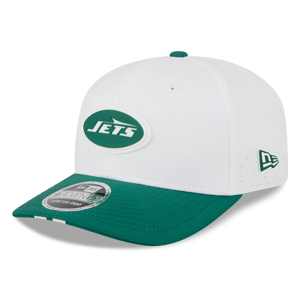 Men's New Era White/Green New York Jets 2025 NFL Training Camp 9SEVENTY Adjustable Hat