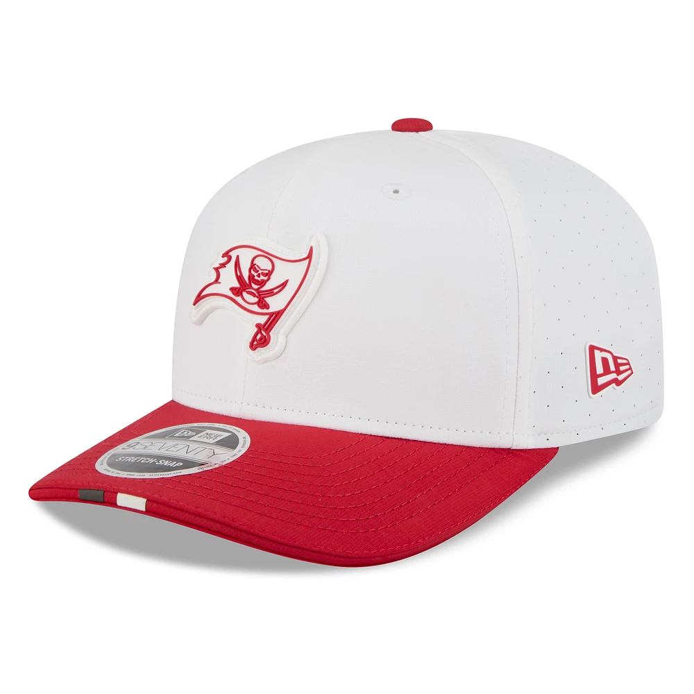 Men's New Era White/Red Tampa Bay Buccaneers 2025 NFL Training Camp 9SEVENTY Adjustable Hat