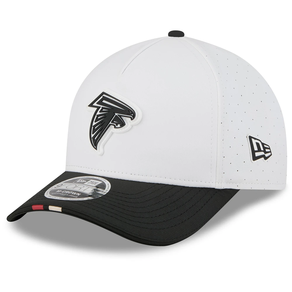 Men's New Era White/Black Atlanta Falcons 2025 NFL Training Camp A-Frame 9FORTY Adjustable Hat