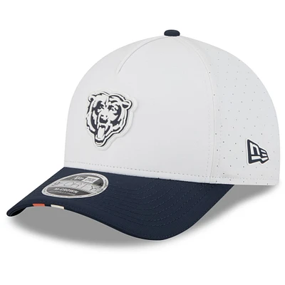 Men's New Era White/Navy Chicago Bears 2025 NFL Training Camp A-Frame 9FORTY Adjustable Hat