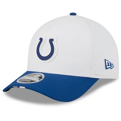 Men's New Era White/Royal Indianapolis Colts 2025 NFL Training Camp A-Frame 9FORTY Adjustable Hat
