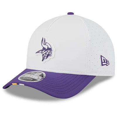 Men's New Era White/Purple Minnesota Vikings 2025 NFL Training Camp A-Frame 9FORTY Adjustable Hat
