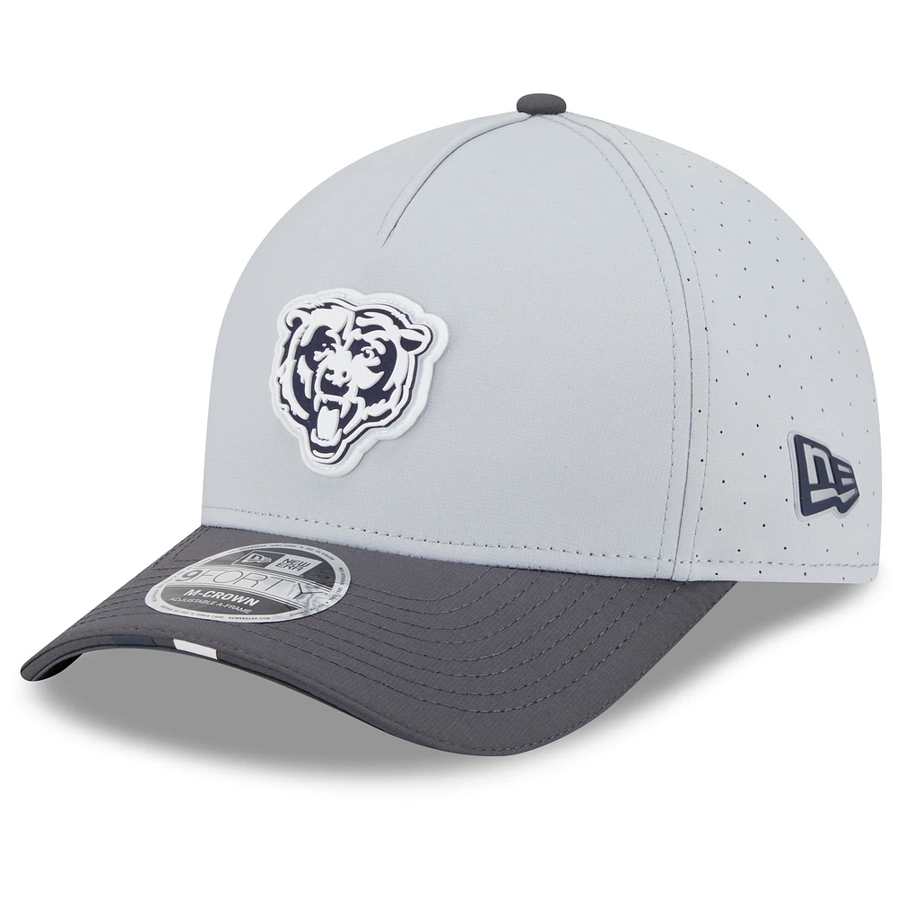 Men's New Era Gray/Graphite Chicago Bears 2025 NFL Training Camp A-Frame 9FORTY Adjustable Hat