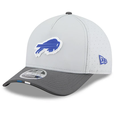 Men's New Era Gray/Graphite Buffalo Bills 2025 NFL Training Camp A-Frame 9FORTY Adjustable Hat