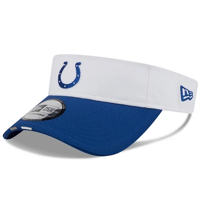 Men's New Era White/Royal Indianapolis Colts 2025 NFL Training Camp Adjustable Visor
