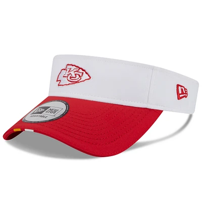 Men's New Era White/Red Kansas City Chiefs 2025 NFL Training Camp Adjustable Visor