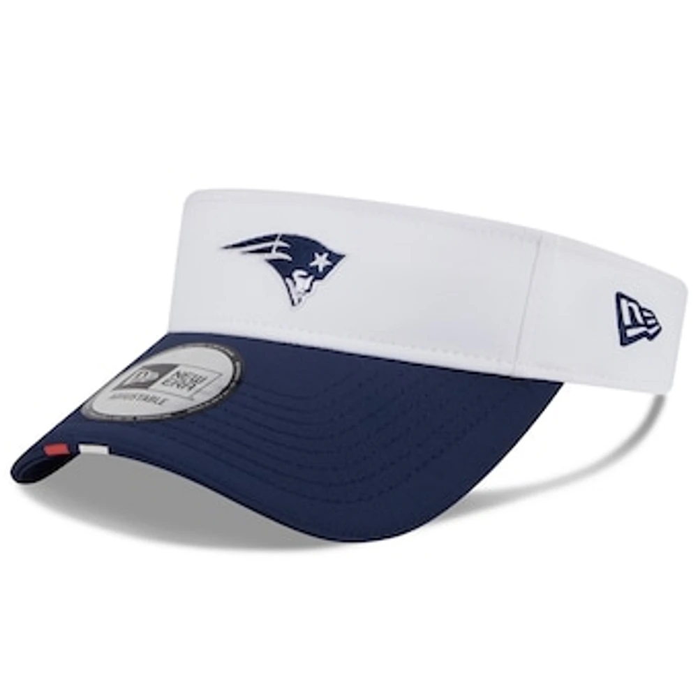 Men's New Era White/Navy New England Patriots 2025 NFL Training Camp Adjustable Visor
