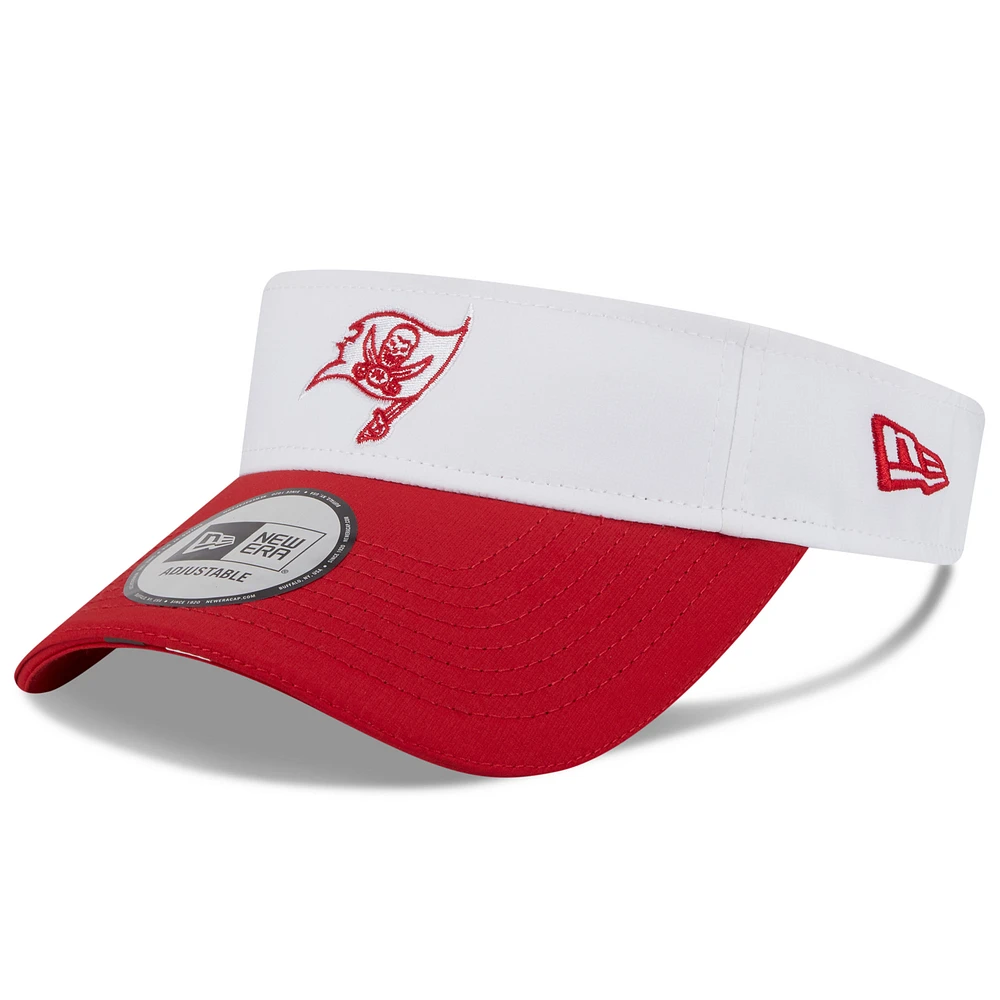 Men's New Era White/Red Tampa Bay Buccaneers 2025 NFL Training Camp Adjustable Visor
