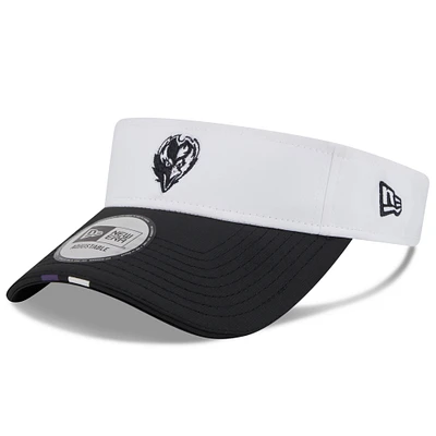 Men's New Era White/Black Baltimore Ravens 2025 NFL Training Camp Adjustable Visor