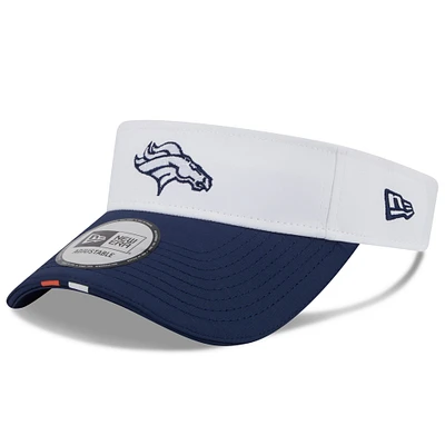 Men's New Era White/Navy Denver Broncos 2025 NFL Training Camp Adjustable Visor
