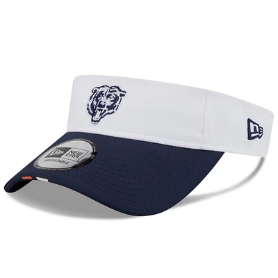Men's New Era White/Navy Chicago Bears 2025 NFL Training Camp Adjustable Visor