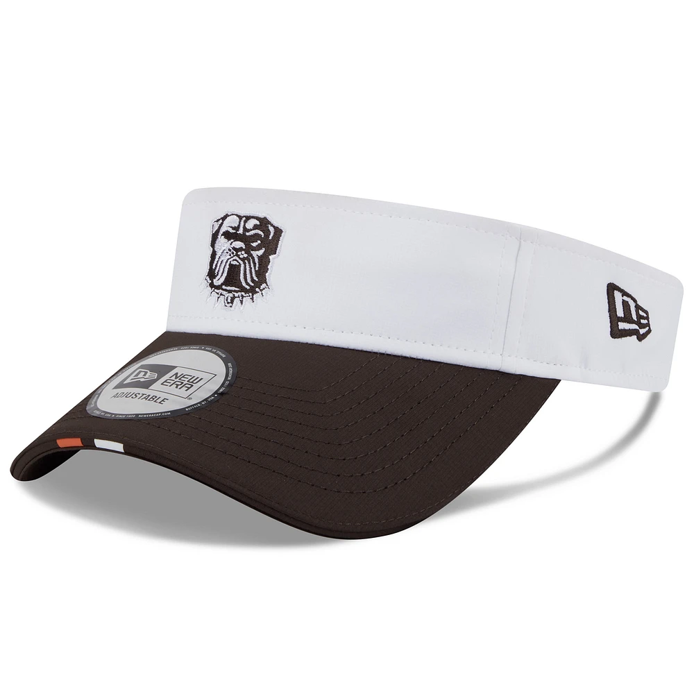 Men's New Era White/Brown Cleveland Browns 2025 NFL Training Camp Adjustable Visor