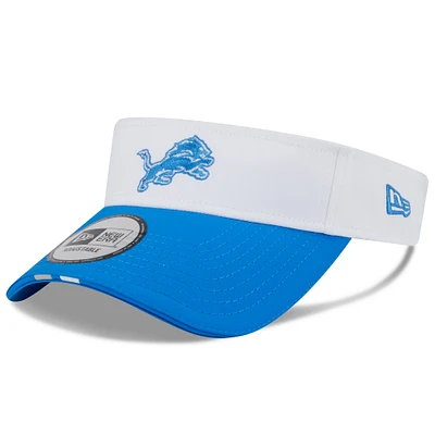 Men's New Era White/Blue Detroit Lions 2025 NFL Training Camp Adjustable Visor