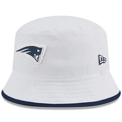 Men's New Era White New England Patriots 2025 NFL Training Camp Stretch Bucket Hat