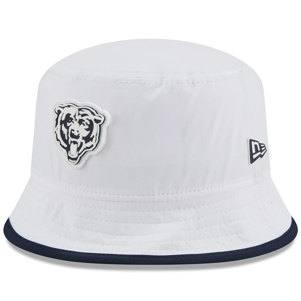 Men's New Era White Chicago Bears 2025 NFL Training Camp Stretch Bucket Hat