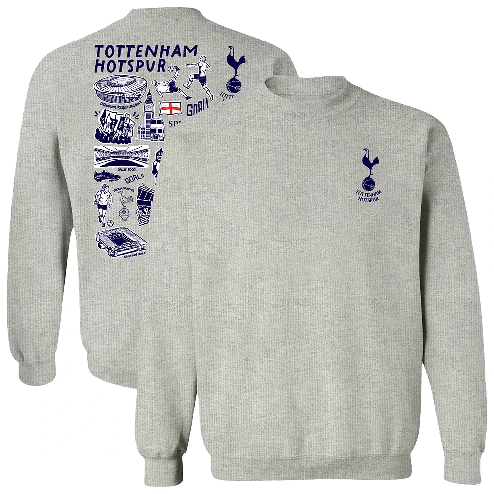 Women's Vive La Fete Gray Tottenham Hotspur Impressions Artwork Pullover Sweatshirt