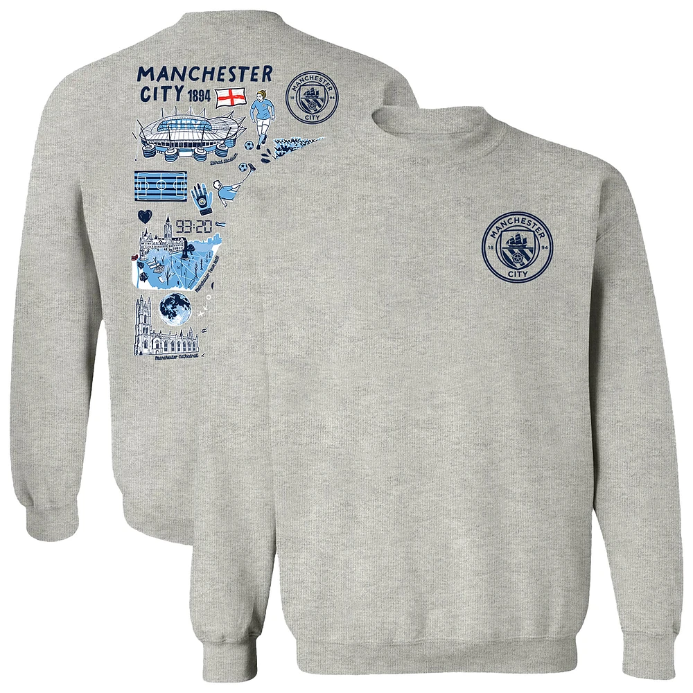 Women's Vive La Fete Gray Manchester City Impressions Artwork Pullover Sweatshirt