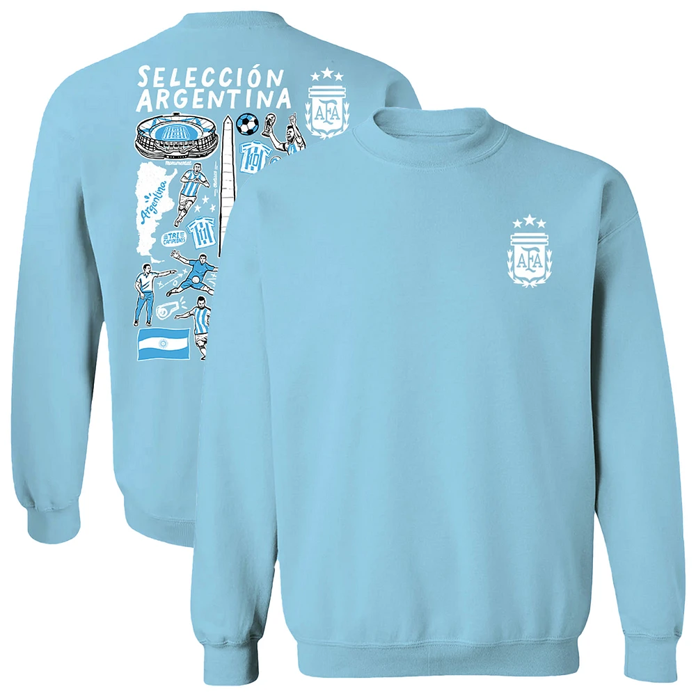 Women's Vive La Fete Light Blue Argentina National Team Impressions Artwork Pullover Sweatshirt
