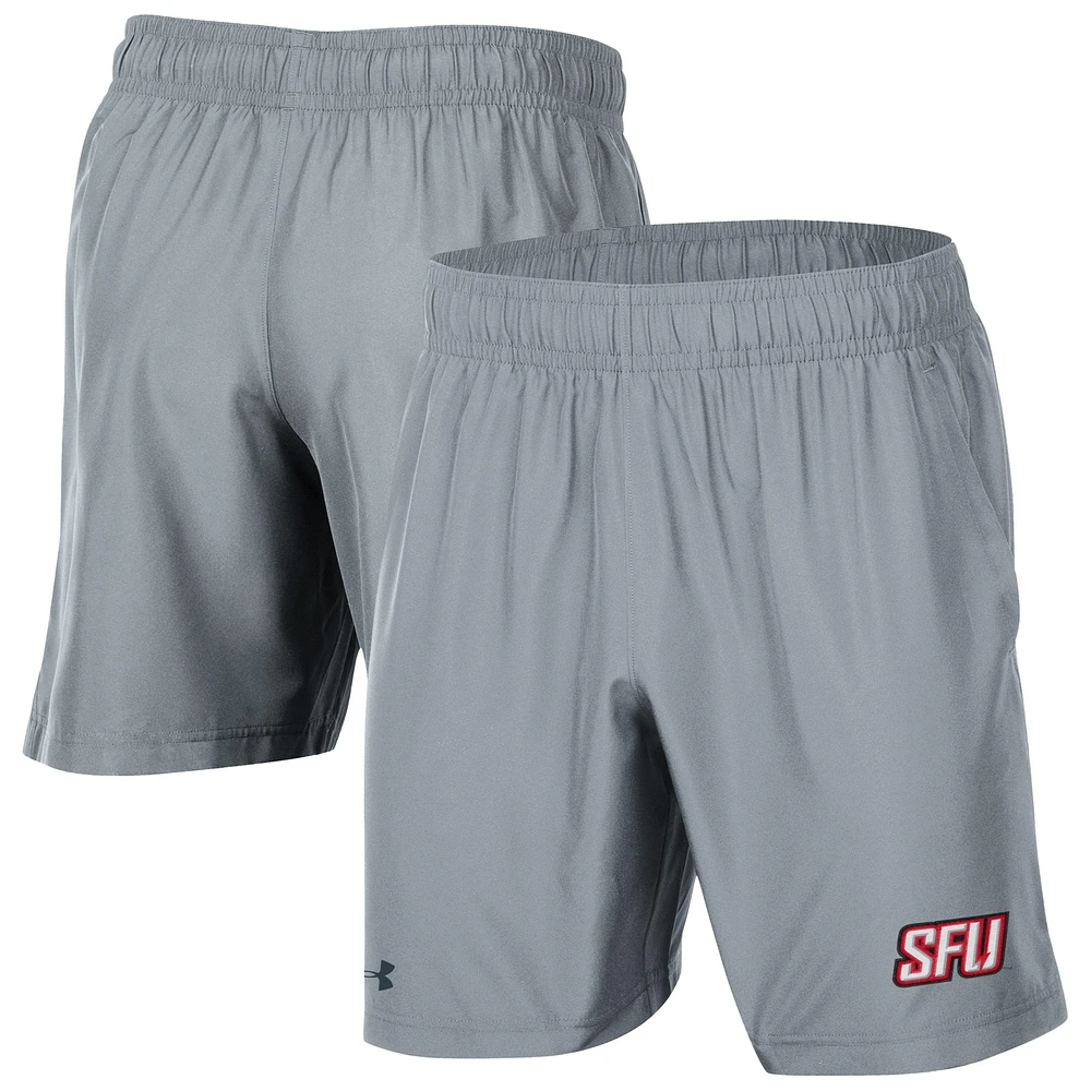 Men's Under Armour Gray Saint Francis Red Flash Woven Shorts