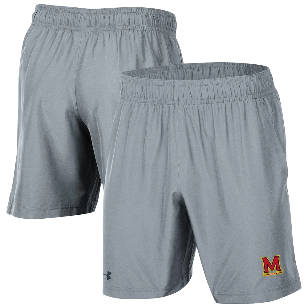Men's Under Armour Gray Maryland Terrapins Woven Shorts