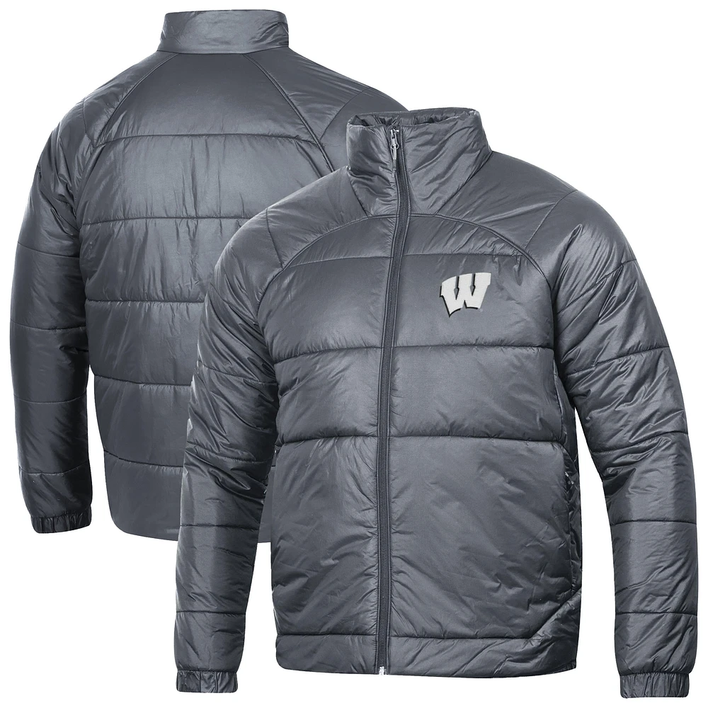 Men's Under Armour Gray Wisconsin Badgers Insulate Full-Zip Jacket