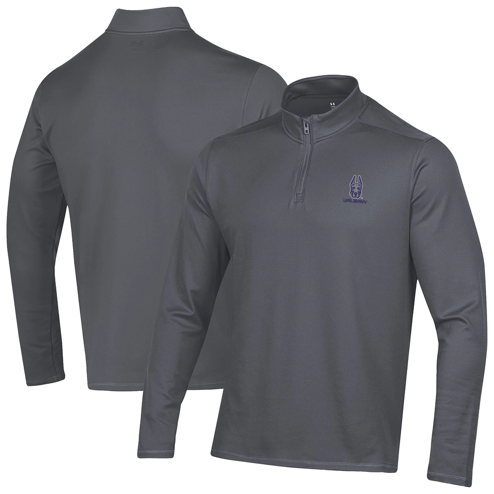 Men's Under Armour Gray UAlbany Great Danes Motion Quarter-Zip Jacket
