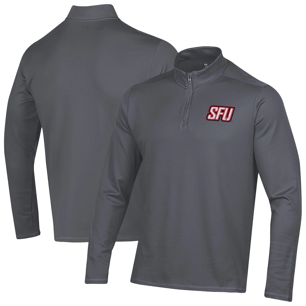 Men's Under Armour Gray Saint Francis Red Flash Motion Quarter-Zip Jacket