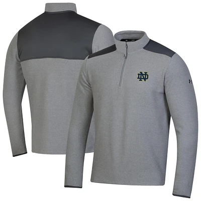 Men's Under Armour Gray Notre Dame Fighting Irish CGI Microfleece Quarter-Zip Jacket
