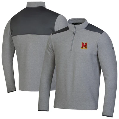 Men's Under Armour Gray Maryland Terrapins CGI Microfleece Quarter-Zip Jacket