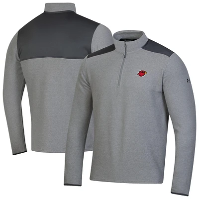 Men's Under Armour Gray Lamar Cardinals CGI Microfleece Quarter-Zip Jacket