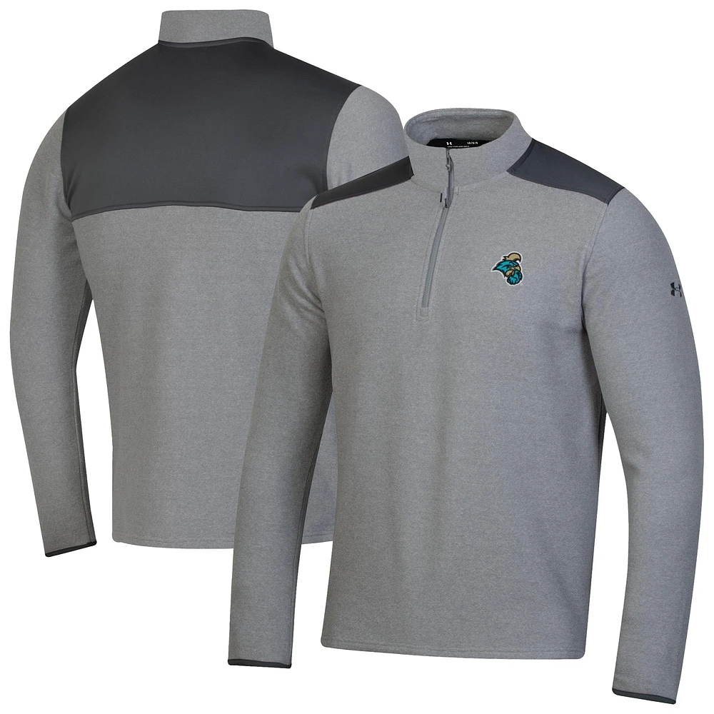 Men's Under Armour Gray Coastal Carolina Chanticleers CGI Microfleece Quarter-Zip Jacket