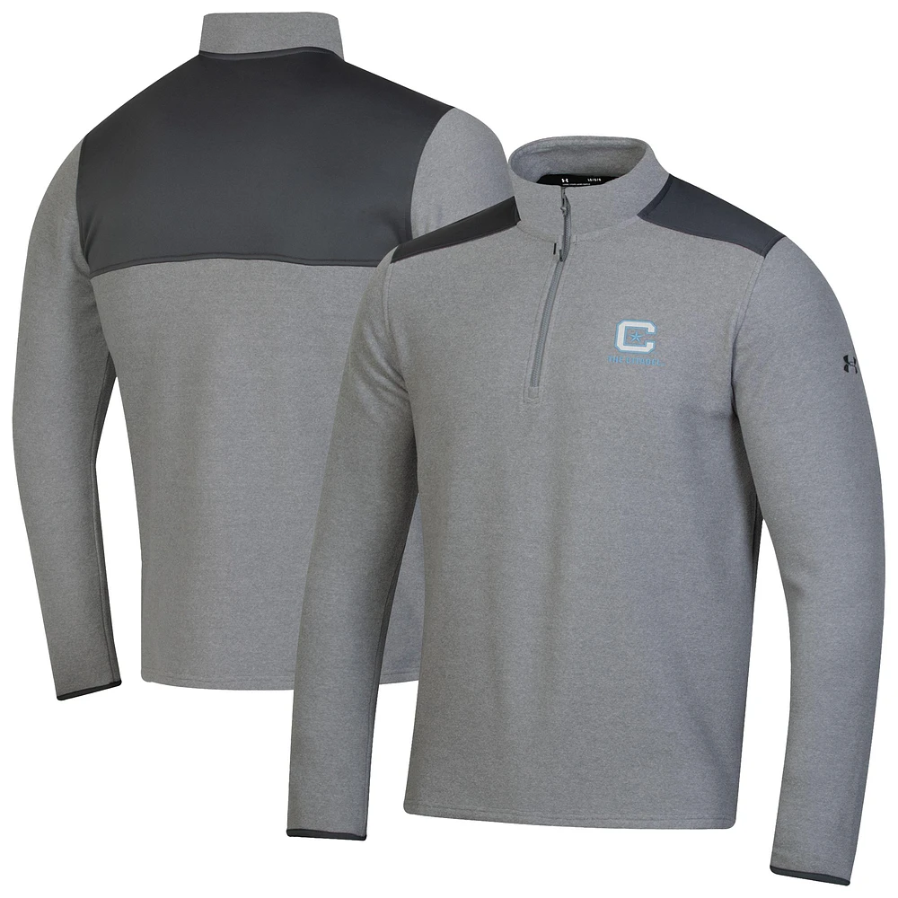 Men's Under Armour Gray Citadel Bulldogs CGI Microfleece Quarter-Zip Jacket