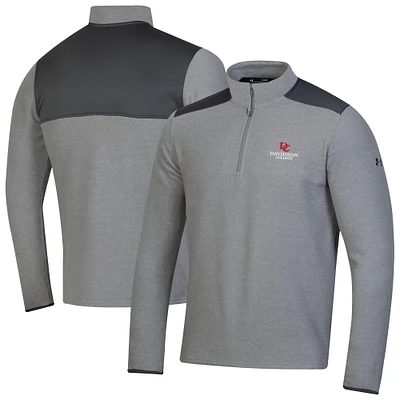 Men's Under Armour Gray Davidson Wildcats CGI Microfleece Quarter-Zip Jacket