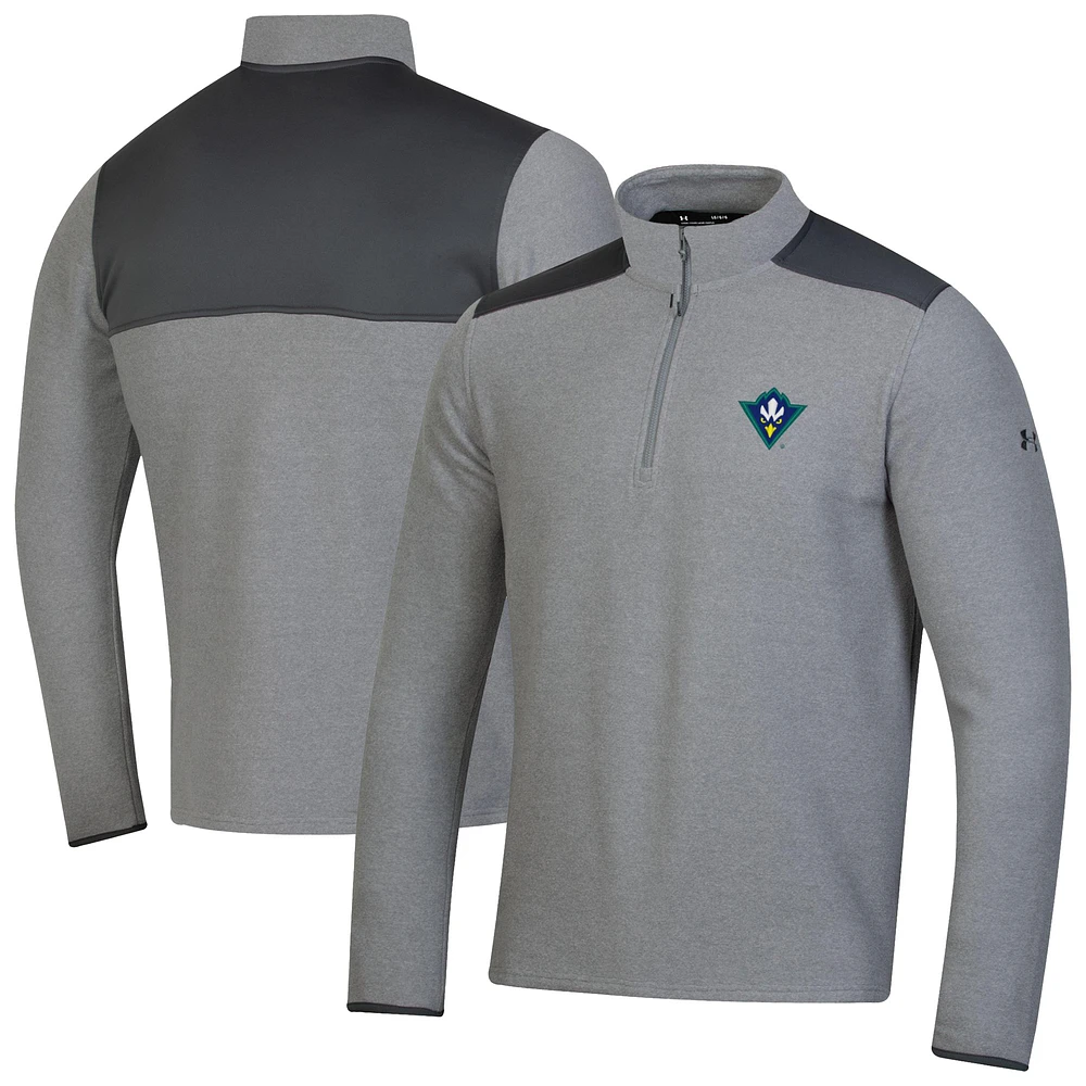 Men's Under Armour Gray UNC Wilmington Seahawks CGI Microfleece Quarter-Zip Jacket