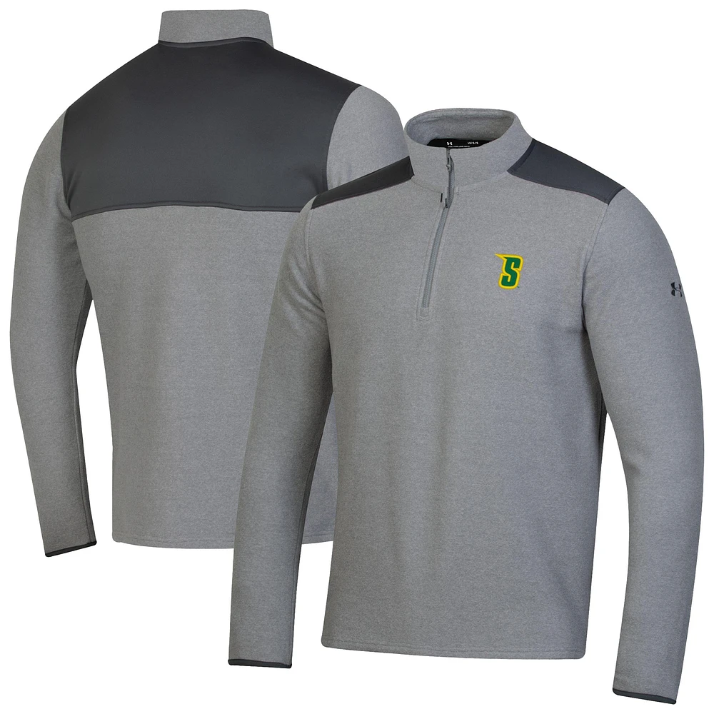 Men's Under Armour Gray Siena Saints CGI Microfleece Quarter-Zip Jacket