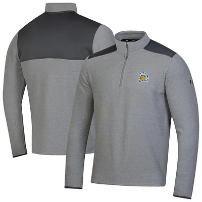 Men's Under Armour Gray San Jose State Spartans CGI Microfleece Quarter-Zip Jacket