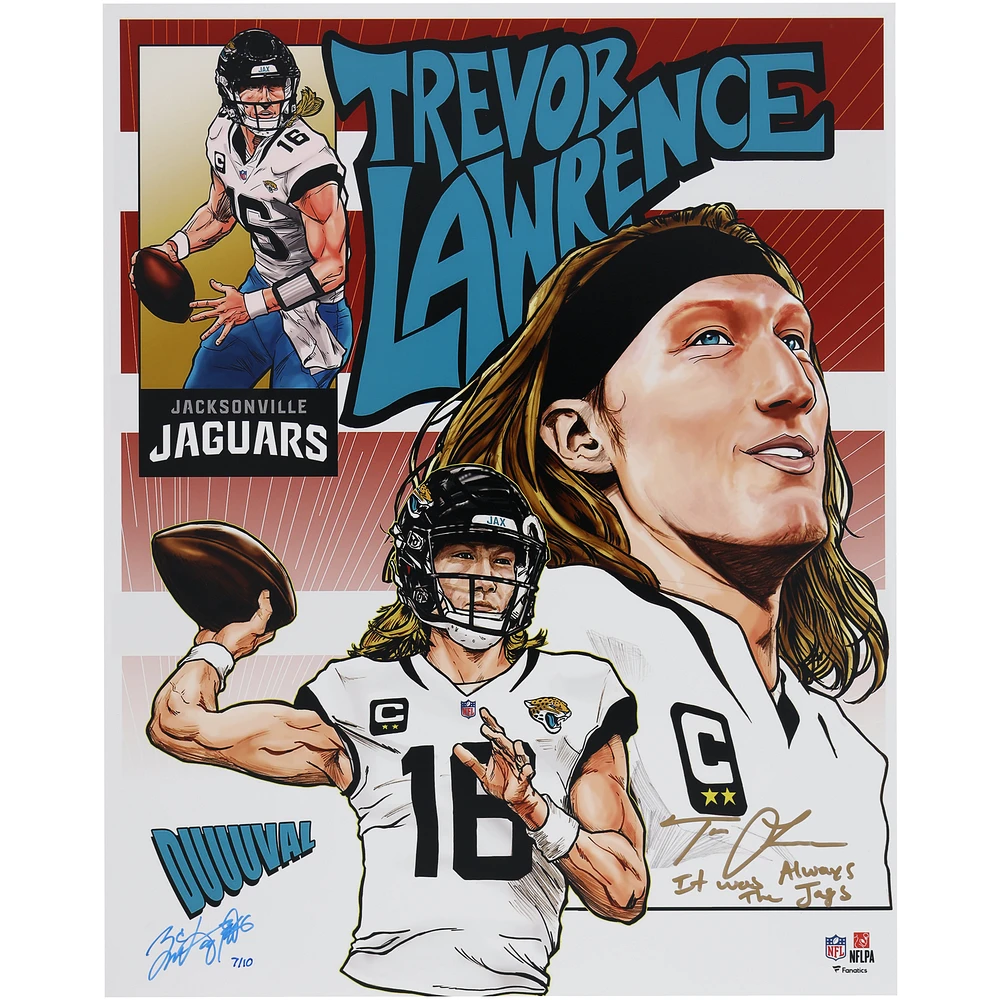 Trevor Lawrence Jacksonville Jaguars Autographed 16" x 20" Photo Print with "It Was Always the Jags" Inscription - Art by Brian Kong - Limited Edition of 10