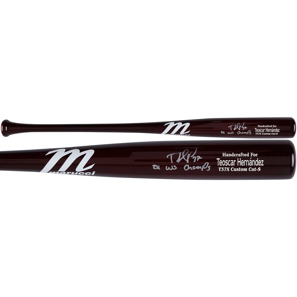 Teoscar Hernandez Los Angeles Dodgers Autographed Marucci Game Model Bat with "24 WS Champs" Inscription
